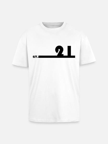 21_Black - Oversized Heavyweight Unisex T-Shirt - Weiß