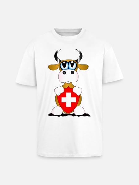 Kuh Schweiz - Oversized Heavyweight Unisex T-Shirt - Weiß