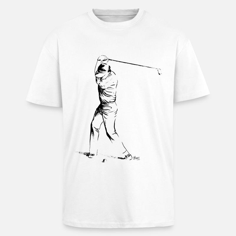 Bild eines Golfers während des Spiels - Oversized Heavyweight Unisex T-Shirt - Weiß