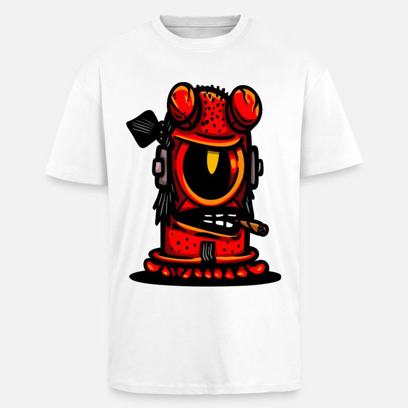 Red Devil Cigar Karikatur - Oversized Heavyweight Unisex T-Shirt - Weiß