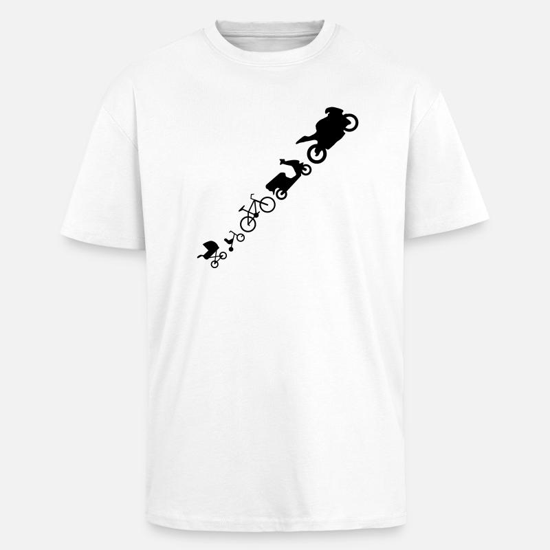 évolution de la moto em582 - T-shirt unisexe oversize épais - blanc