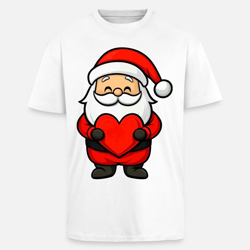Weihnachtsmann mit Herz - Oversized Heavyweight Unisex T-Shirt - Weiß