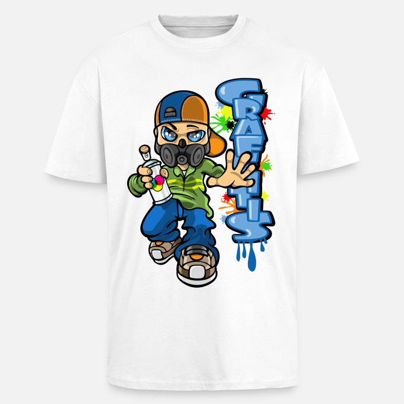 B-Boy und Graffiti - Oversized Heavyweight Unisex T-Shirt - Weiß