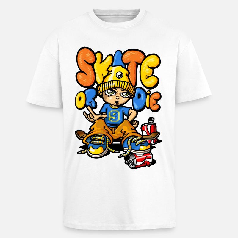 Skateboard und Graffiti - Oversized Heavyweight Unisex T-Shirt - Weiß