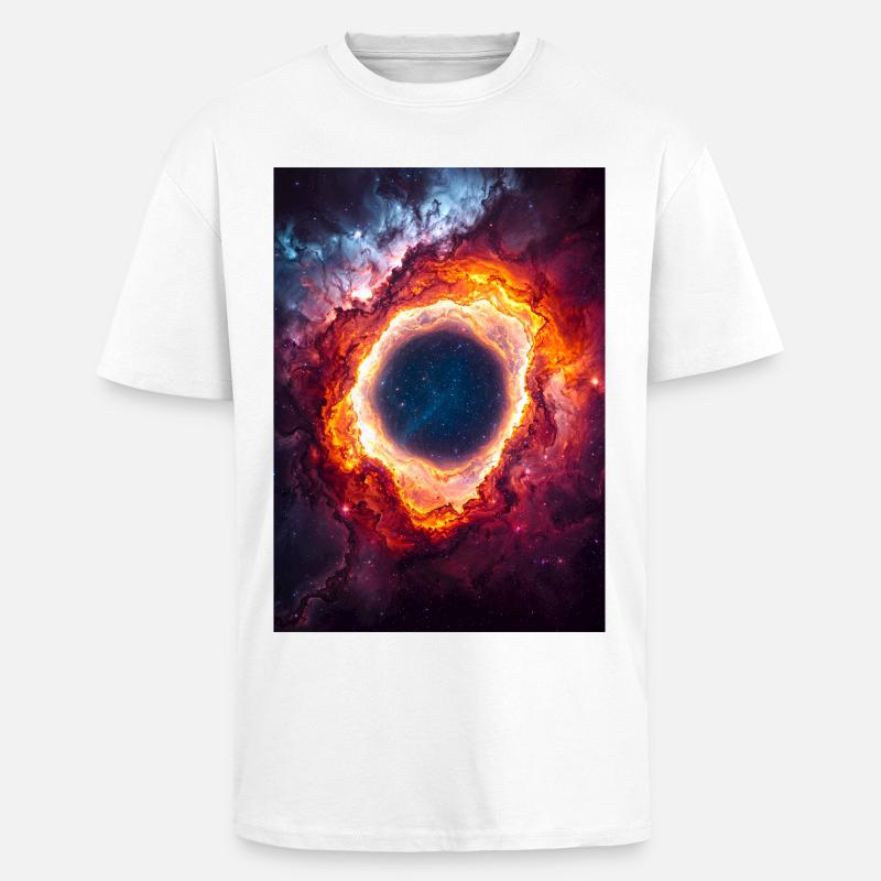 Celestial Ring Nebula Glow - Unisex Oversized Heavyweight T-shirt - white