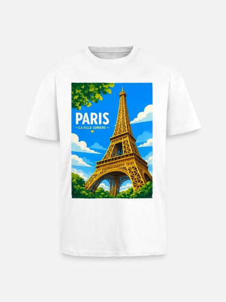 Paris Ville Lumière - T-shirt unisexe oversize épais - blanc