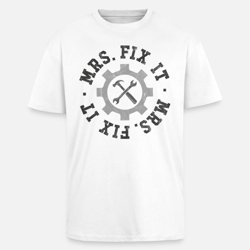 Mrs Fix It - Unisex Oversized Heavyweight T-shirt - white