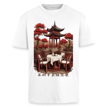 Asian Coffee - Unisex Oversized Heavyweight T-shirt - white - Front - Alina (178cm) & Michal (187cm)