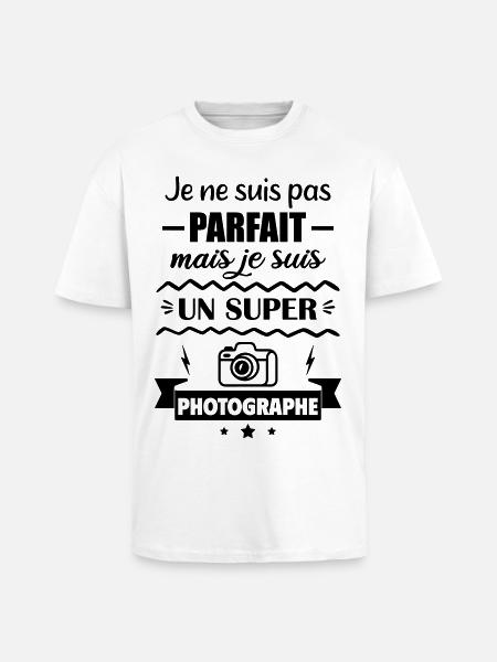 Not perfect but great photographer - Unisex Oversized Heavyweight T-shirt - white