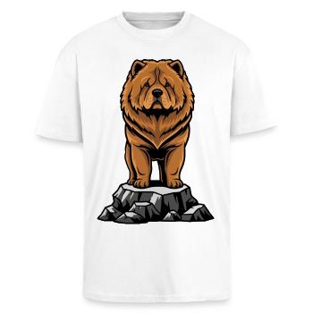 Dog Chow Chow Portrait Lion Mane - Unisex Oversized Heavyweight T-shirt - white - Front - Alina (178cm) & Michal (187cm)
