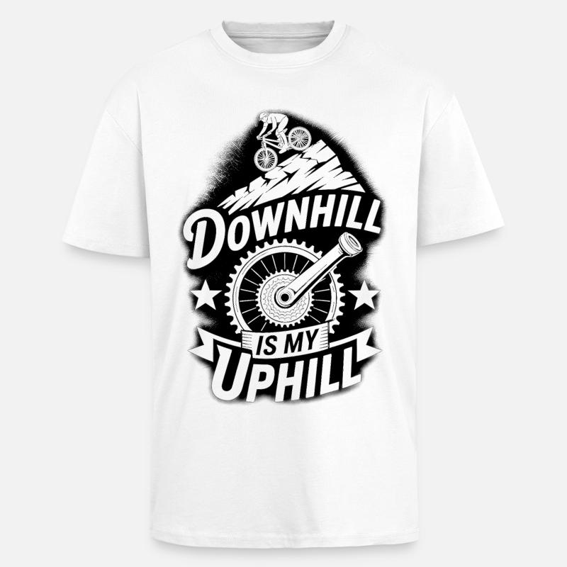 VTT, Descente, Action du cyclisme - T-shirt unisexe oversize épais - blanc