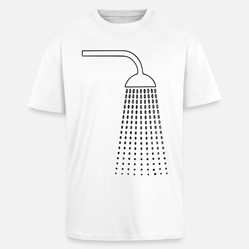 Dessins de douche - T-shirt unisexe oversize épais - blanc