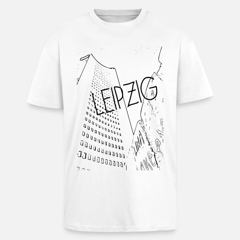Centre de Leipzig - T-shirt unisexe oversize épais - blanc