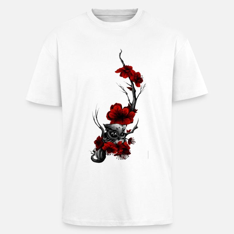 Eule - Oversized Heavyweight Unisex T-Shirt - Weiß