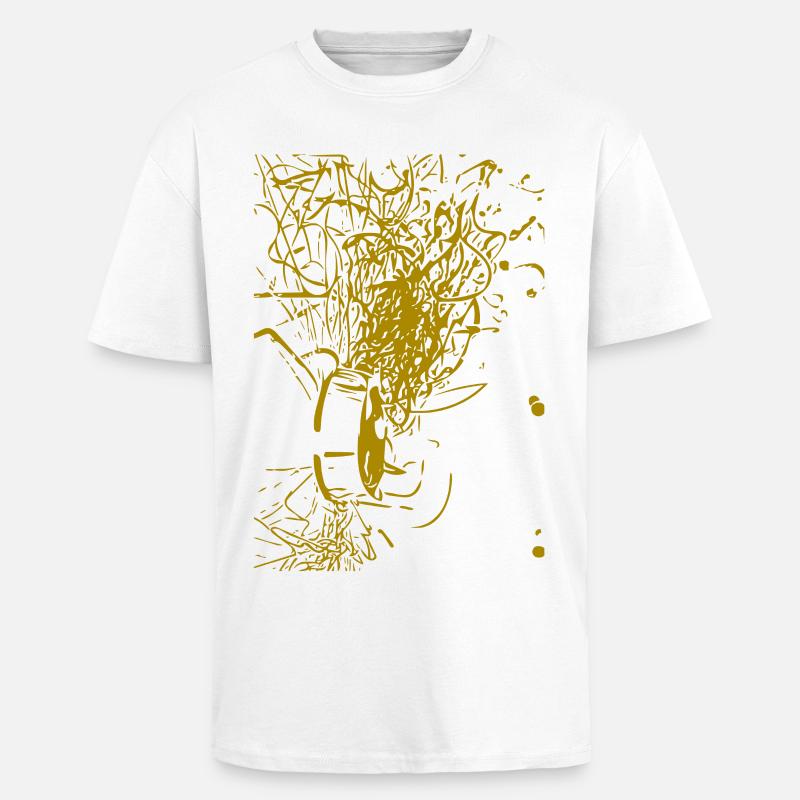 Conception abstraite - T-shirt unisexe oversize épais - blanc