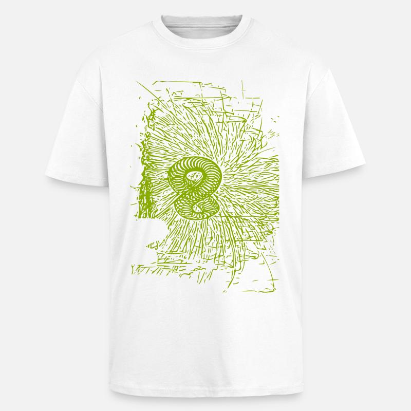 Conception abstraite - T-shirt unisexe oversize épais - blanc