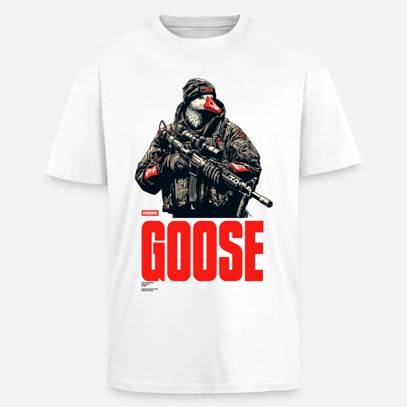 Nom de code Goose - T-shirt unisexe oversize épais - blanc