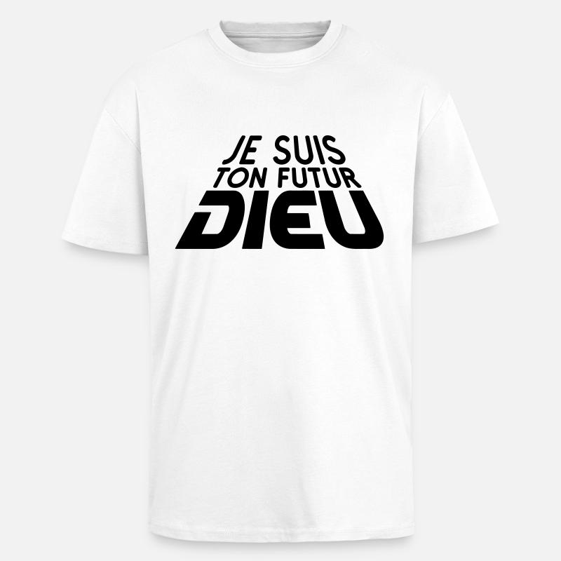 Futur Dieu 3D (1c) - Oversized Heavyweight Unisex T-Shirt - Weiß