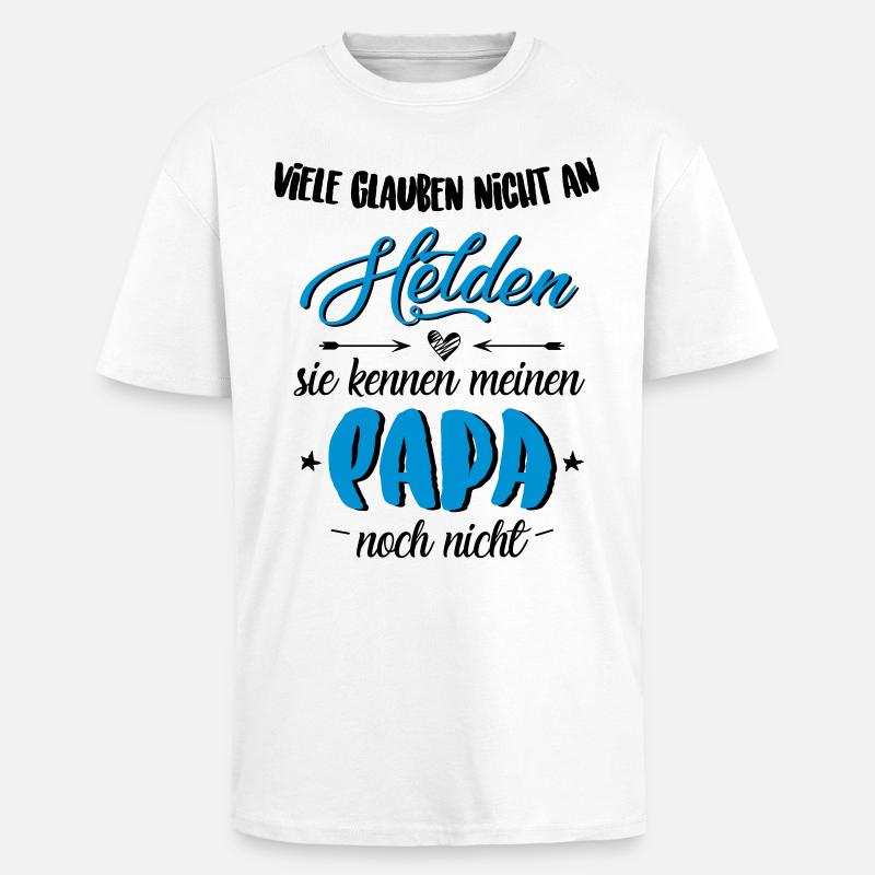 Papa Held - Oversized Heavyweight Unisex T-Shirt - Weiß