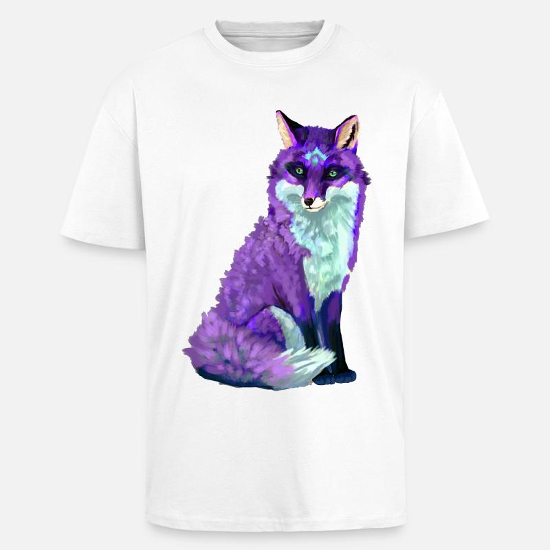 fox - Unisex Oversized Heavyweight T-shirt - white