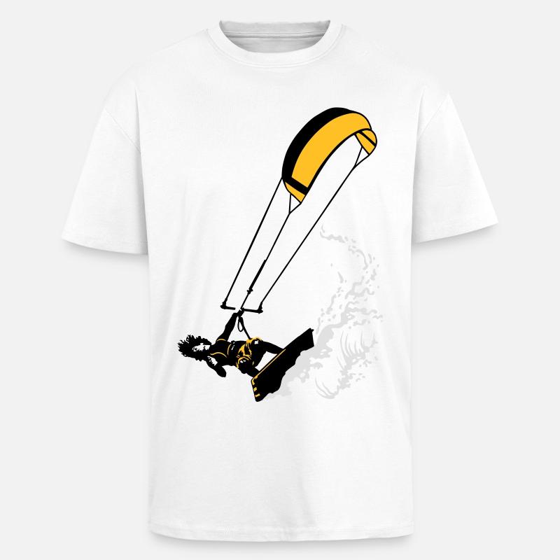 Kitesurfen und Wellen flex - Oversized Heavyweight Unisex T-Shirt - Weiß