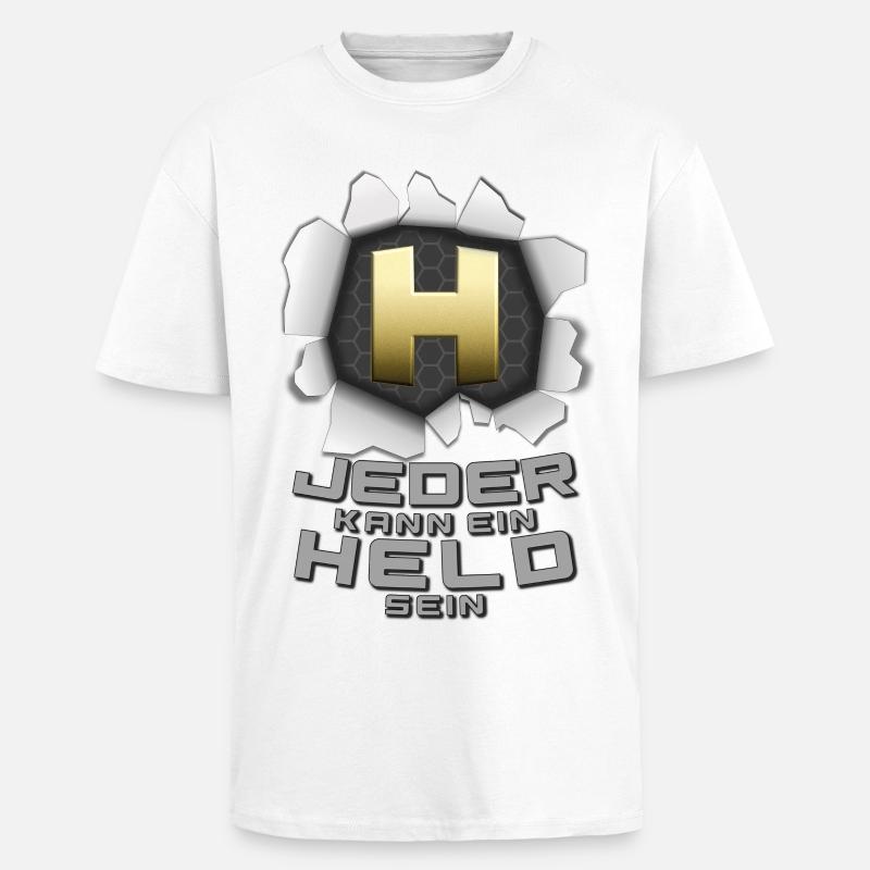 Jeder kann ein Held sein - Oversized Heavyweight Unisex T-Shirt - Weiß