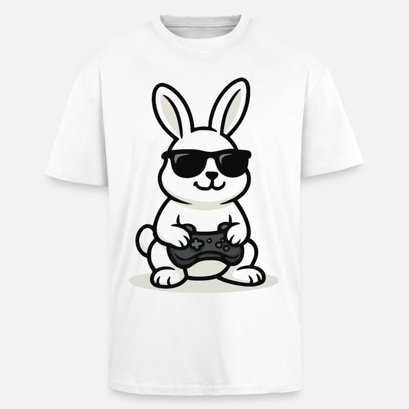 Cool Gaming Bunny - Oversized Heavyweight Unisex T-Shirt - Weiß