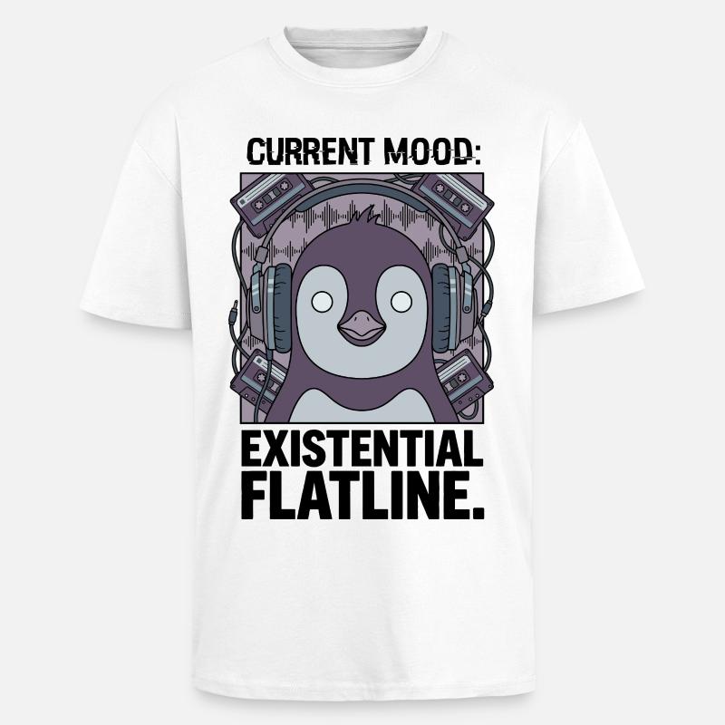 Current mood Existential zero line - Unisex Oversized Heavyweight T-shirt - white