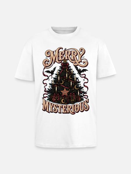 Merry and Mysterious Christmas Tree - Unisex Oversized Heavyweight T-shirt - white