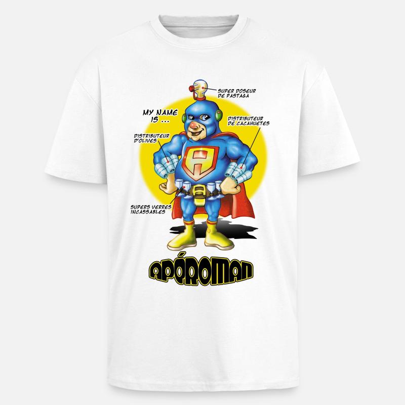 apéroman - Oversized Heavyweight Unisex T-Shirt - Weiß