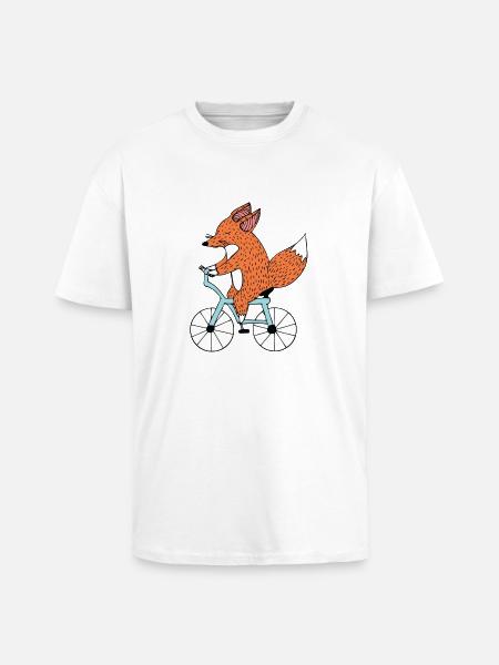 Lustiger Fahrrad Fuchs, Rad fahren E Bike Geschenk - Oversized Heavyweight Unisex T-Shirt - Weiß