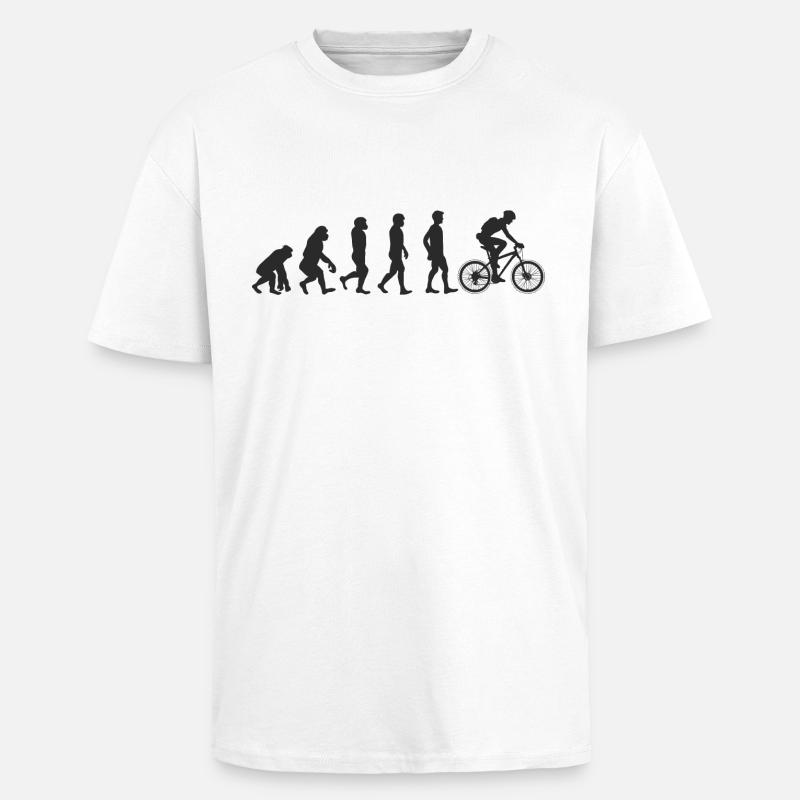 Evolution Bicycle - T-shirt unisexe oversize épais - blanc