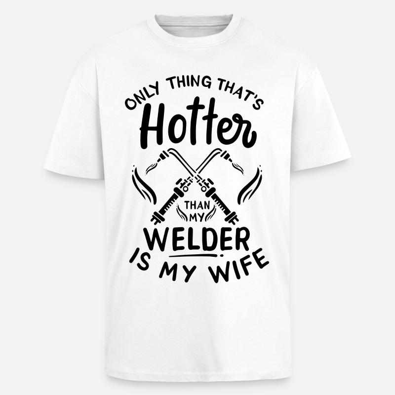 Schweißer Ehemann - Oversized Heavyweight Unisex T-Shirt - Weiß