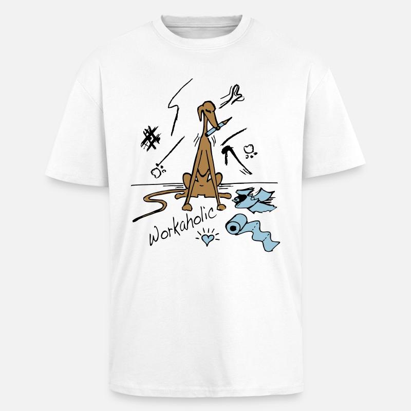workaholic - Oversized Heavyweight Unisex T-Shirt - Weiß