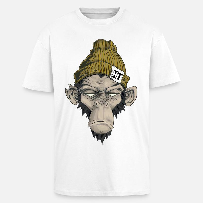 Rap Monkey - T-shirt unisexe oversize épais - blanc