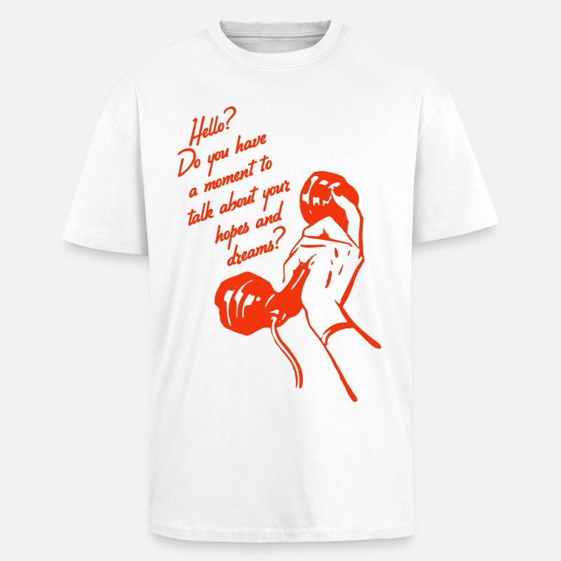 Conception de téléphone rétro – Conversation Hopes & Dreams - T-shirt unisexe oversize épais - blanc