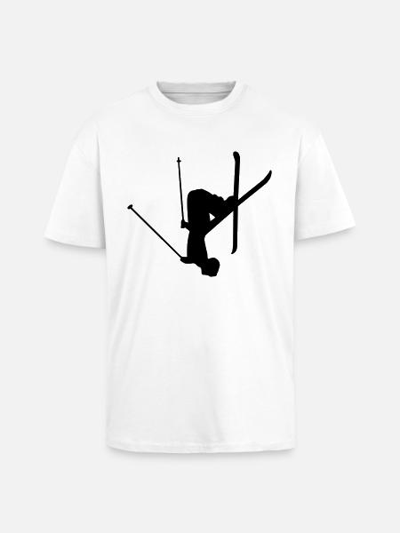 skiier winter sport - Unisex Oversized Heavyweight T-shirt - white