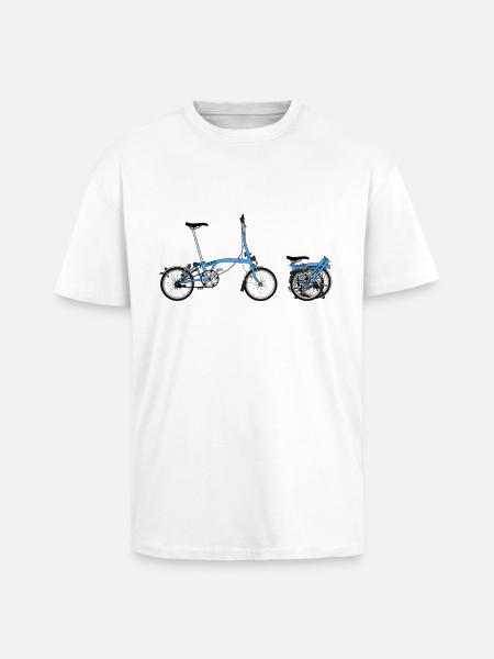 Brompton Bike - Unisex Oversized Heavyweight T-shirt - white