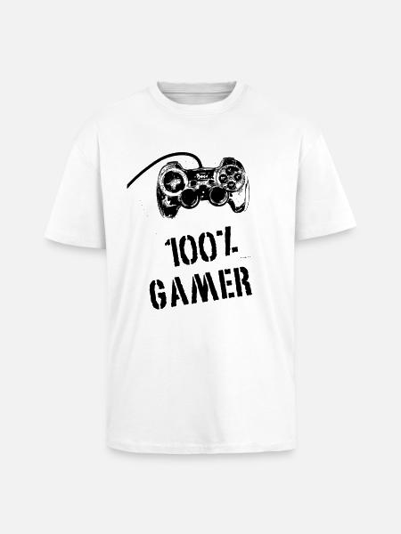 100% Gamer - Unisex Oversized Heavyweight T-shirt - white