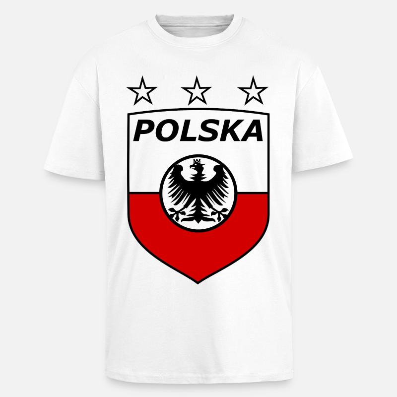 Polnisches Adlerwappen Schild - Oversized Heavyweight Unisex T-Shirt - Weiß