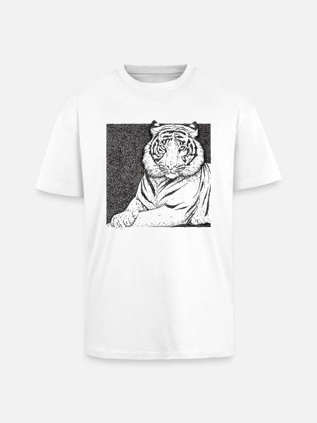 Tiger - Unisex Oversized Heavyweight T-shirt - white
