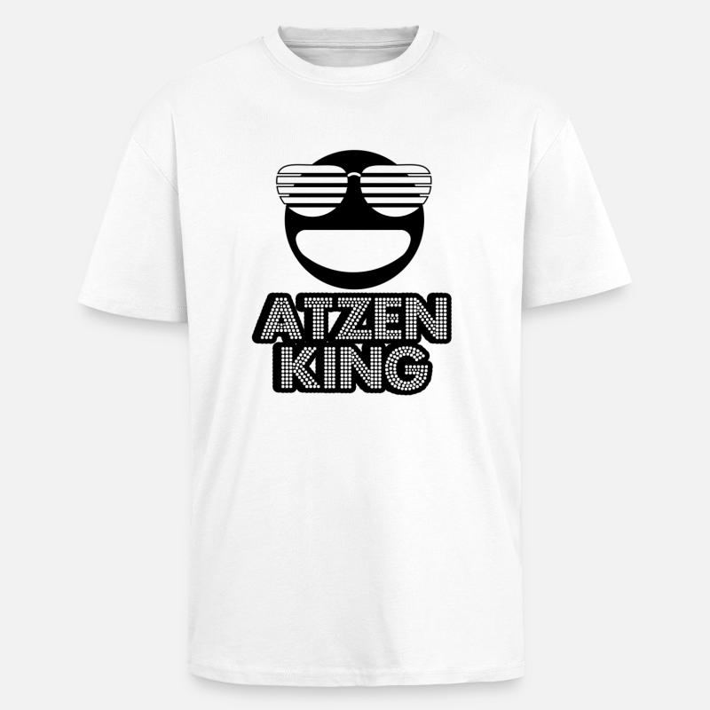 Atzen King Smiley - Oversized Heavyweight Unisex T-Shirt - Weiß