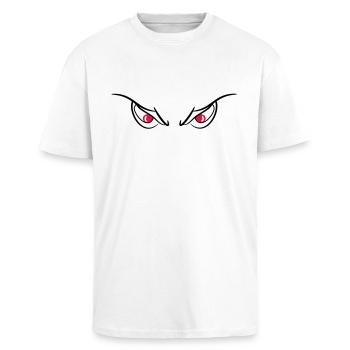 Eyes of devils evil wicked 2c - Unisex Oversized Heavyweight T-shirt - white - Front - Alina (178cm) & Michal (187cm)