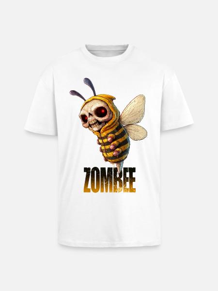ZOMBEE – Untote Killerbiene im Hoodie - Oversized Heavyweight Unisex T-Shirt - Weiß