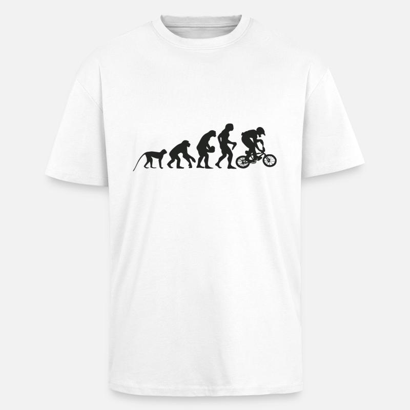 Evolution BMX - Unisex Oversized Heavyweight T-shirt - white