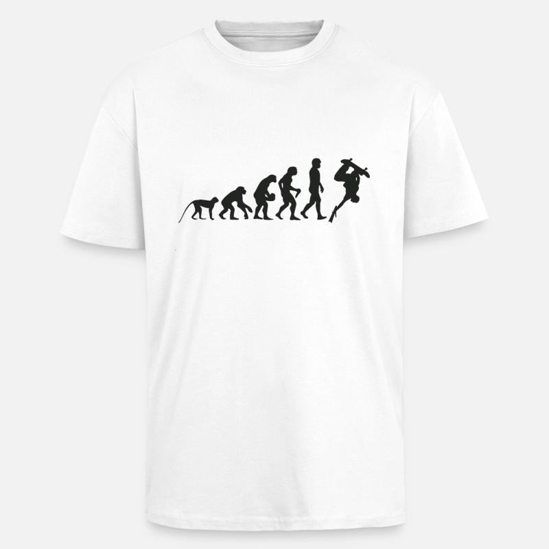 Evolution Skate - T-shirt unisexe oversize épais - blanc