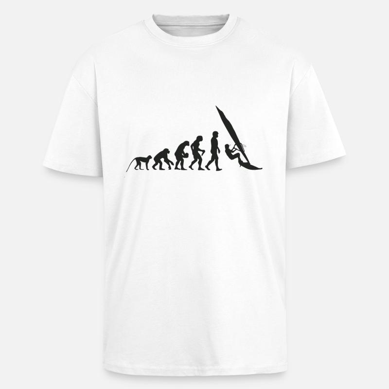 Evolution Windsurfing - T-shirt unisexe oversize épais - blanc