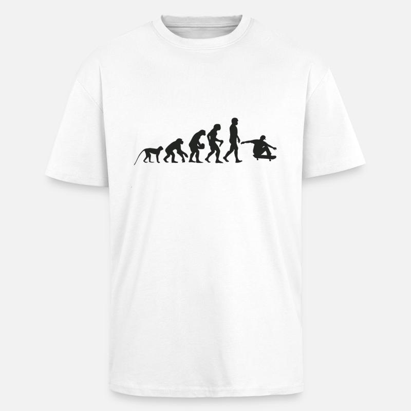 Evolution Skate - T-shirt unisexe oversize épais - blanc