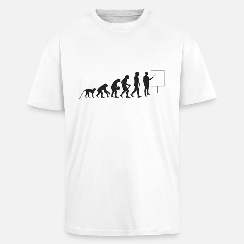 Teacher evolution - Unisex Oversized Heavyweight T-shirt - white