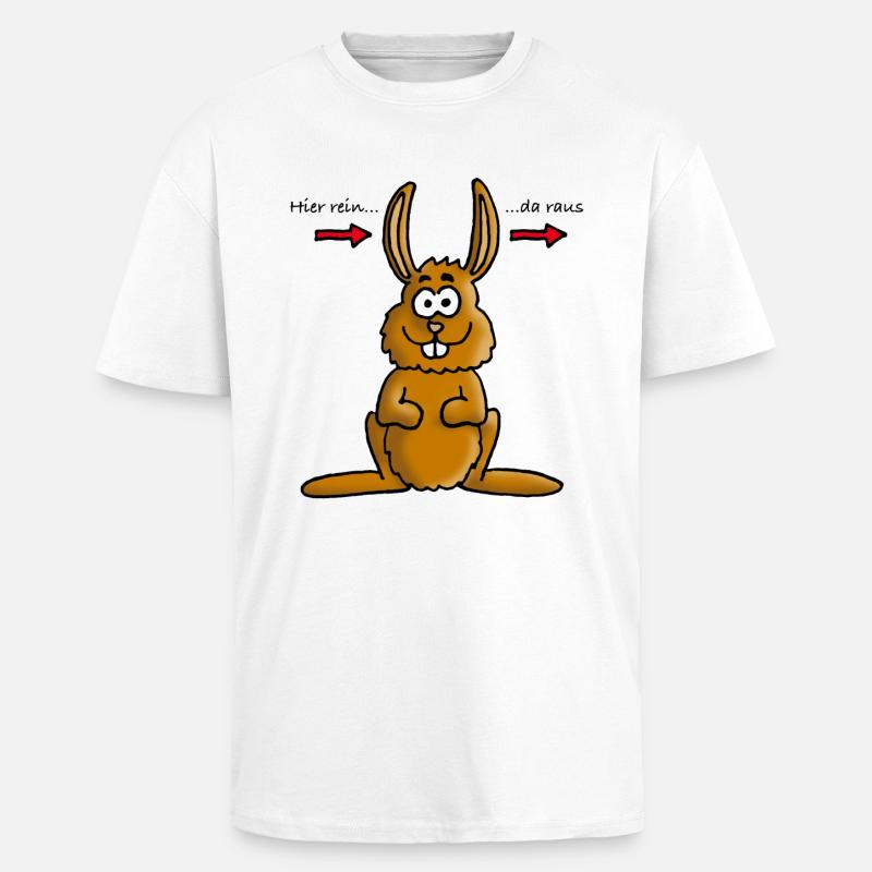 hase_02_b - Oversized Heavyweight Unisex T-Shirt - Weiß